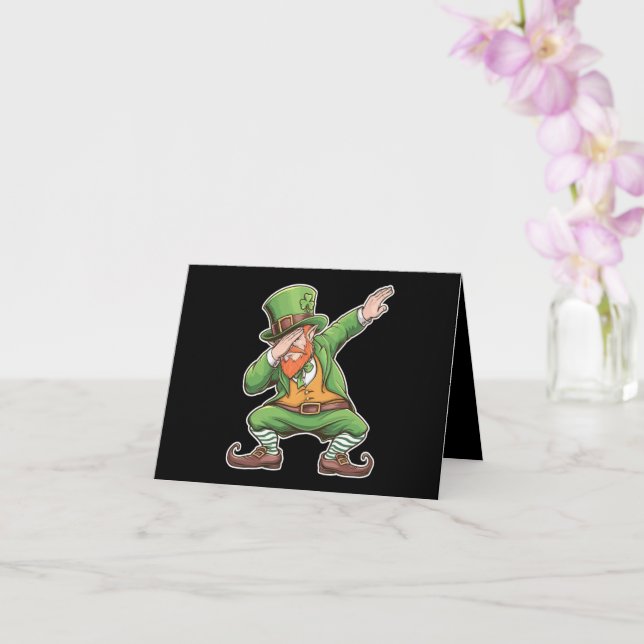 Cartão Dia de São Patrício Dab Dabbing Leprechaun Em Verd (Orquídea)