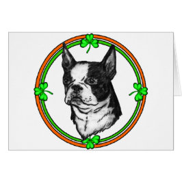 Cartão Dia de São Patrício de Boston Terrier