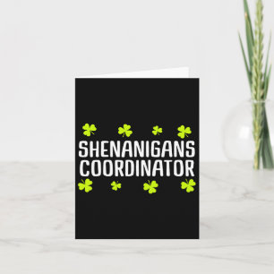 Cartão Dia de São Patrício do Coordenador Shenanigans - Á