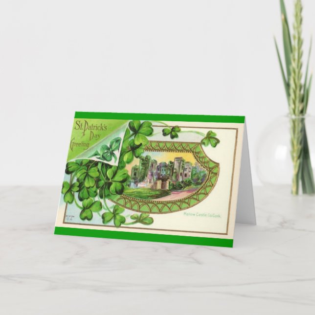 Cartão Dia de São Patrício do vintage (Frente)