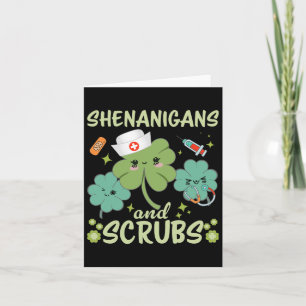 Cartão Dia de São Patrício Engraçado Shenanigans Scrub Sa