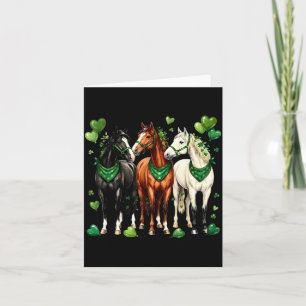 Cartão Dia de São Patrício equestre três cavalos com