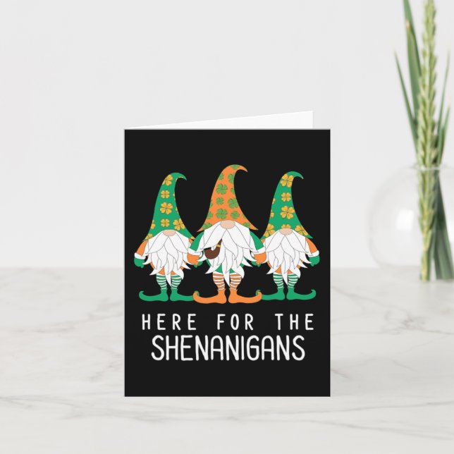Cartão Dia de São Patrício Gnomo Irlandês Shenanigan Lepr (Frente)