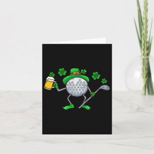 Cartão Dia de São Patrício Golf Golfing Irish Golfer Beer