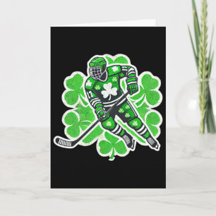 Cartão Dia de São Patrício Hockey Irlandês Meninos Saint