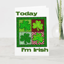 Cartão Dia de São Patrício hoje eu sou irlandês