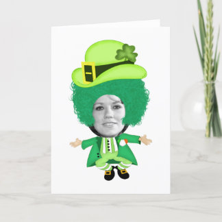 Cartão Dia de São Patrício Irlandês Jig, Foto Frame Head