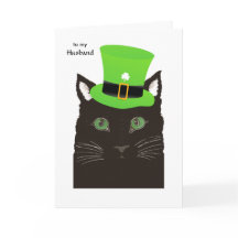 Dia de São Patrício para Marido - Gato Negro em Ch