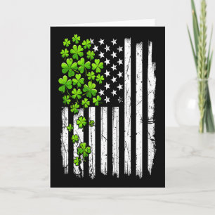 Cartão Dia de São Patrício Retro Bandeira Americana dos E