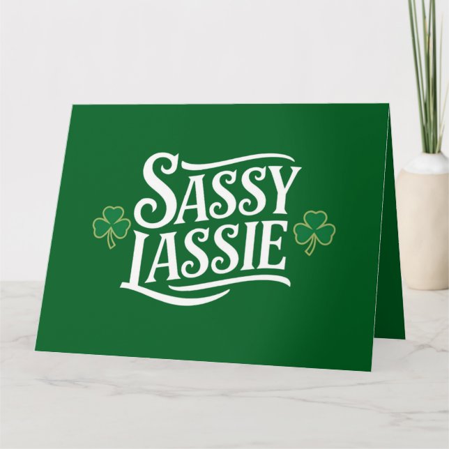 Cartão Dia de São Patrício Sassy Lassie Engraçado Irish G (Frente)