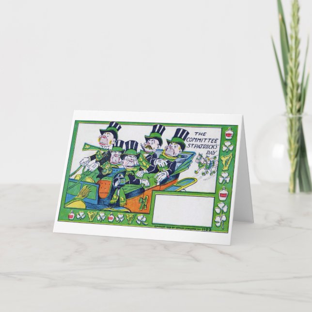 Cartão Dia de São Patrício, Vintage (Frente)
