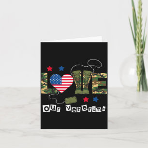 Cartão Dia de Veteranos Amor Orgulho Militar Bandeira Ame