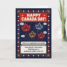 Cartão Dia do Canadá Fogos de Artifício Humor Canadense E