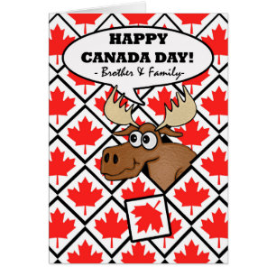 Cartão Dia do Canadá para Irmão e Sua Família Engraçado M