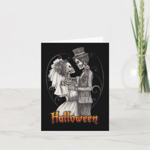 Cartão Dia Do Casamento De Halloween Em Outubro - Noiva E