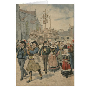 Cartão Dia do casamento em Plougastel Brittany