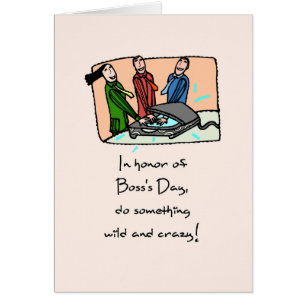 Cartão Dia do Chefe Engraçado Humor do Escritório