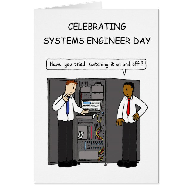 Cartão Dia do Engenheiro do sistema julho (Frente)