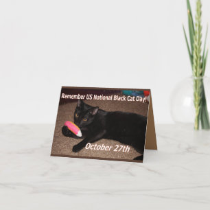 Cartão Dia do gato preto