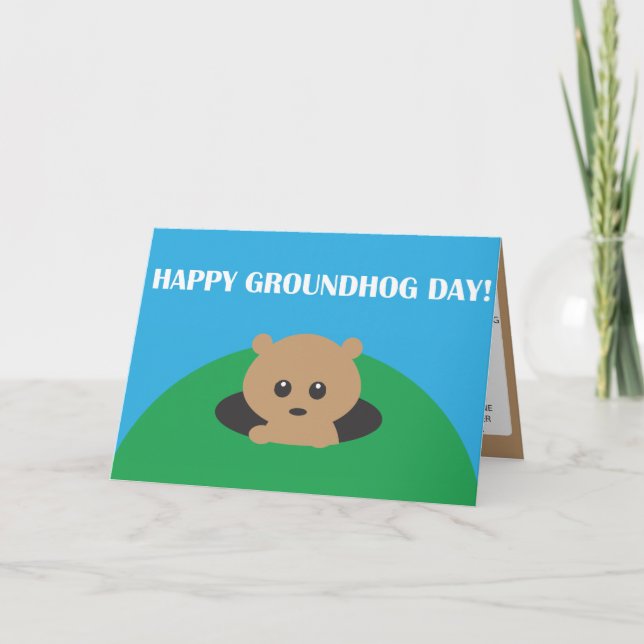 Cartão Dia do Groundhog - Pesquisa do Word (Frente)