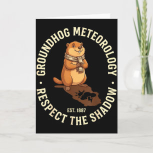 Cartão Dia do Groundhog Respeite a Sombra Meteorologia Gr