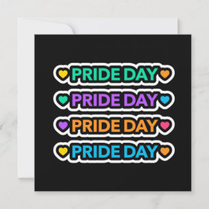 Cartão Dia do Orgulho. LGBT+Orgulho. Coração arco-íris.  