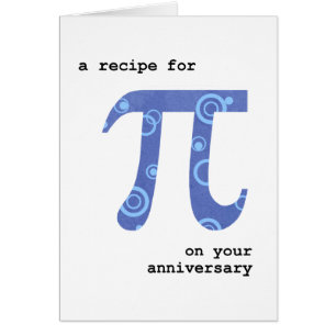Cartão Dia do Pi no aniversário, engraçado, receita par