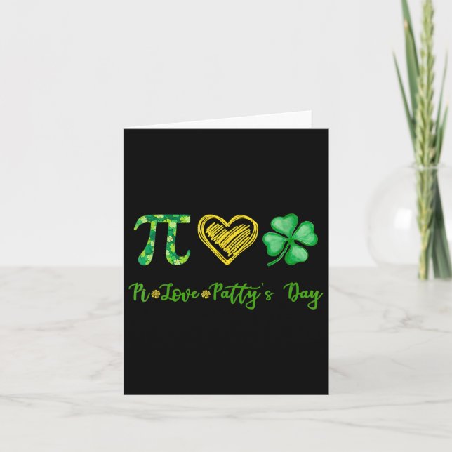 Cartão Dia do Professor de Matemática do Amor Pi Shamrock (Frente)