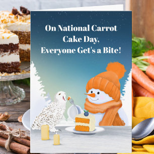 Cartão Dia Doce do Bolo de Cenoura Nacional Snowman 3 de 