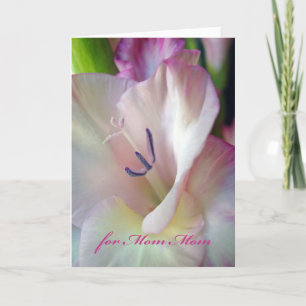 Cartão Dia dos Avós para a Mãe, Gladiolus Rosa