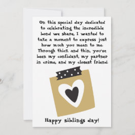 Cartão Dia dos Irmãos / Aniversário Irmãos Irmãs Saudação