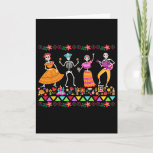 Cartão Dia Dos Mortos Dia De Los Muertos Esqueleto Mexica