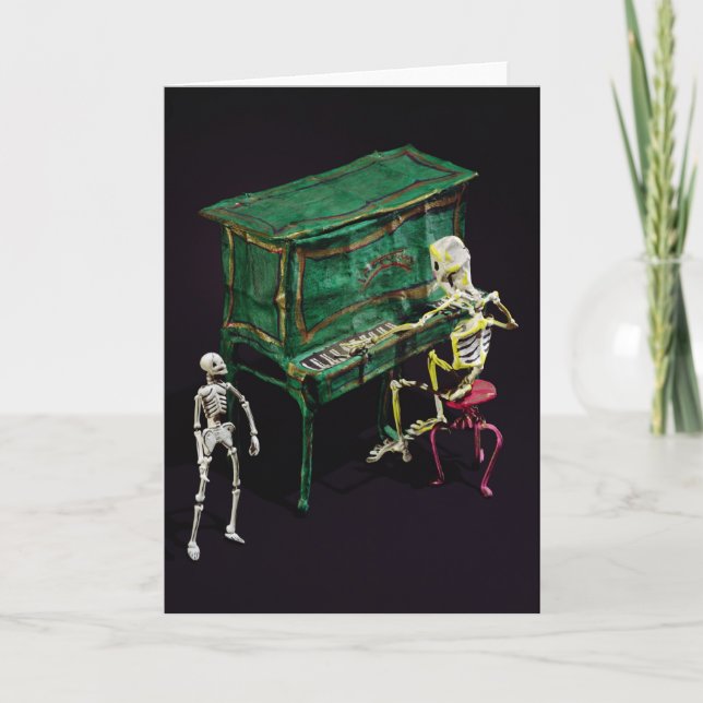 Cartão Dia dos Mortos figura como músicos (Frente)