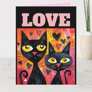 CARTÃO DIA DOS NAMORADOS AMOR ROMÂNTICO GATO GATOS