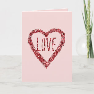 Cartão Dia dos Namorados Brilho Brilhante Vermelho Amor