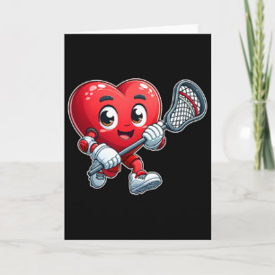 Cartão Dia dos Namorados Coração Lacrosse Equipe Jogador