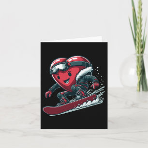 Cartão Dia dos Namorados Coração Snowboarder Snowboard Ve