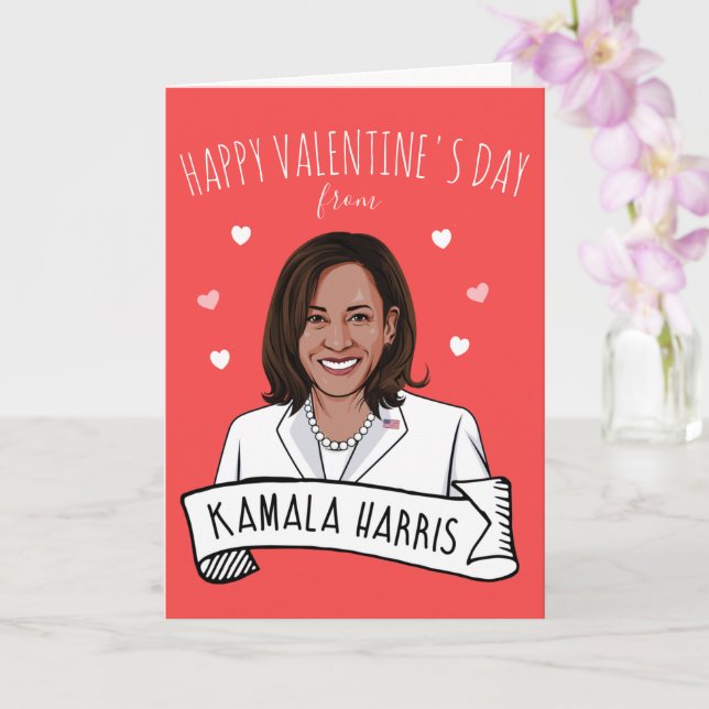 Cartão Dia dos Namorados de Kamala Harris (Orquídea)