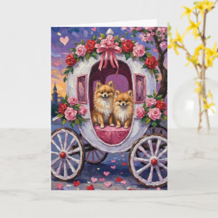 Cartão Dia dos Namorados do cachorro Pomerânia 