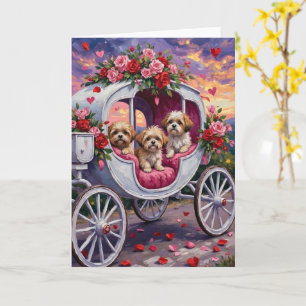 Cartão Dia dos Namorados do Cão Shih Tzu