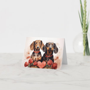 Cartão Dia dos Namorados dos Dachshunds