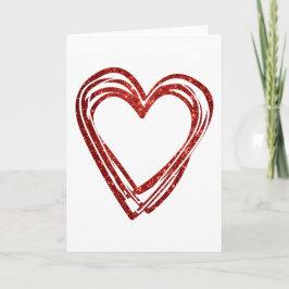 Cartão Dia dos Namorados Lindo Coração em Contorno Casal 