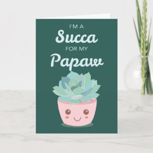 Cartão Dia dos Namorados para o Papaw com Suculenta Kawai