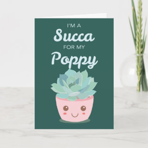 Cartão Dia dos Namorados para Poppy com Suculenta Kawaii