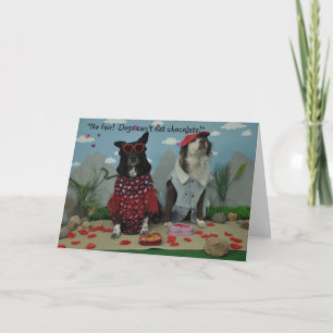 Cartão Dia dos Namorados para qualquer um, cães com roupa
