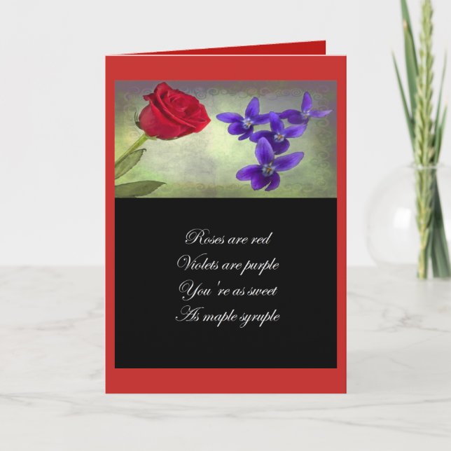 Cartão Dia dos Namorados - Rosas são Vermelhas, Violetas  (Frente)