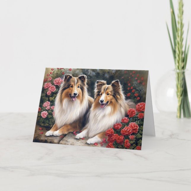 Cartão Dia dos Namorados Sheltie (Frente)
