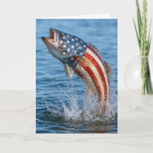 Cartão Dia dos Pais Bandeira Americana Peixe