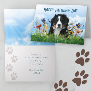 Cartão Dia dos Pais Bernese Mountain Dog da Família