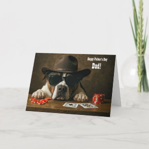 Cartão Dia dos Pais Cachorro Fofo com Chapéu de Cowboy Bl